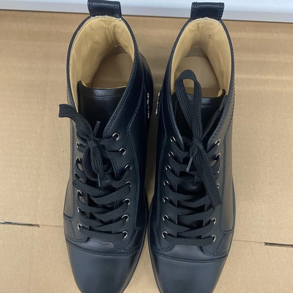 COPY - Christian Louboutin Louis Flat High Top Black  Sneakers Men - Picture 4 of 11